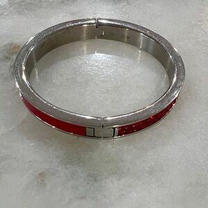 Swarovski Silver and Red Bangle Bracelet